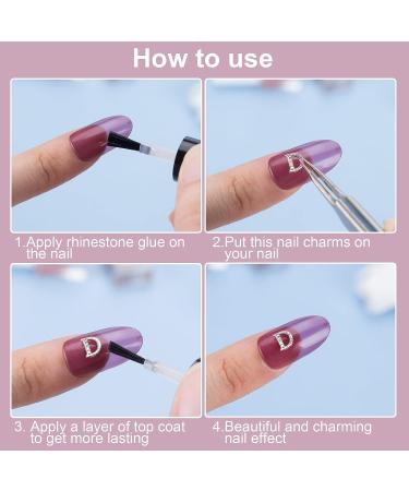 PAGOW Rhinestone Letters Nail Studs - 52Pcs Silver 3D Capital Alphabet Metal Art for DIY Manicure and Crafts - Buy Online on GoSupps.com