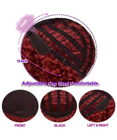 Colourfulpanda Afro Curly Wig - Red Kinky Curly Synthetic Wig for Women | Short Ponytail Wigs for Black Women - Buy Online on GoSupps.com