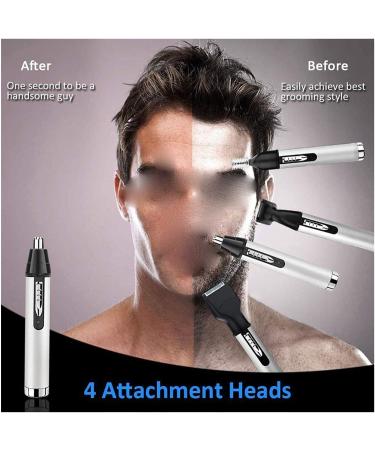 Premium Nose Hair Trimmer - Hygienic Grooming Tool with Rinseable & Interchangeable Heads for Nose Ears Eyebrows & Neckline | International Shipping Available - Buy Online on GoSupps.com