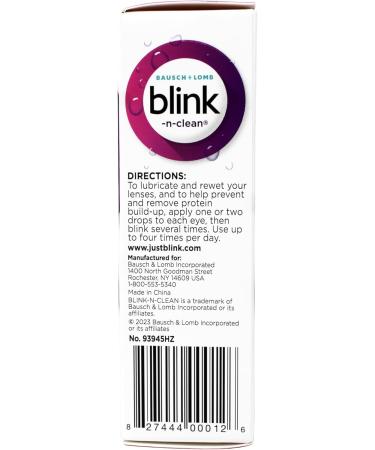 Blink Contacts Lubricating Eye Drops 0.34 fl oz and Blink-N-Clean Lens Drops 0.5 fl oz Dual Moisturizing and Lens Cleaning Solution for Soft & RGP Lenses - Buy Online on GoSupps.com