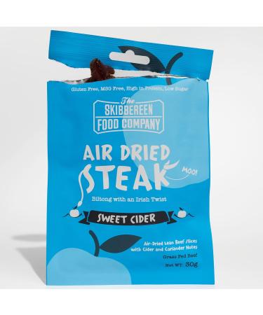 Grass Fed Beef Jerky Sweet Cider - Lean Beef Biltong Air Dried - The Perfect High Protein Snack - Low in Sugar Gluten Free MSG Free - 4 x 30g Bag Beef Slices by The Skibbereen Food Co 30 g (Pack of 4) - Buy Online on GoSupps.com