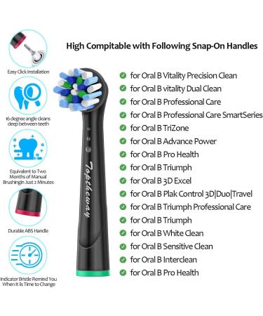 Toptheway Replacement Toothbrush Heads Compatible with Oral B Braun - 16 Pack, Black - Buy Online on GoSupps.com