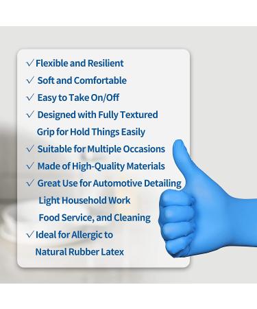 Nitrile Gloves 100Pcs 1000 Pcs Disposable Blue  Small/Medium/Large/XLarge  No Latex No Powder Large (Pack of 100) Blue-100 Pcs - Buy Online on GoSupps.com