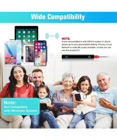 1080P HD Wireless Ear Wax Removal Camera Kit - Waterproof Otoscope Ear Cleaner with Light, 3.5mm Ear Endoscope for Smartphones & Tablets - Black - Buy Online on GoSupps.com