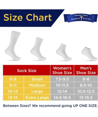 Physicians' Choice Diabetic Quarter Socks 12-Pack - White - Unisex Size 9-11 - Buy Online on GoSupps.com