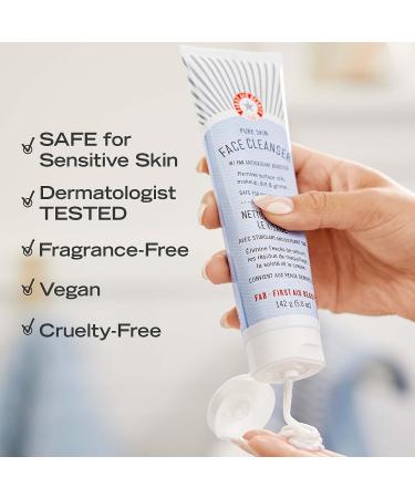First Aid Beauty Pure Skin Face Cleanser - Sensitive Skin Cream Cleanser - Travel Size 2 oz - Buy Online on GoSupps.com