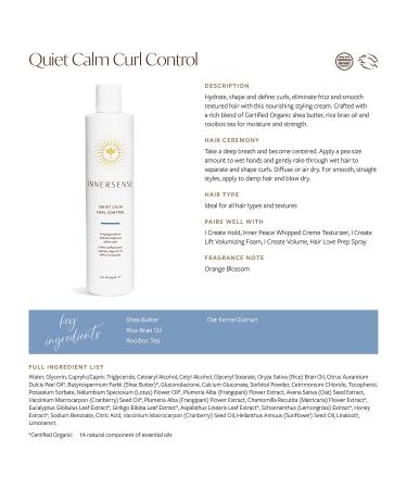 INNERSENSE Organic Beauty Quiet Calm Curl Control 10oz - Non-Toxic & Cruelty-Free Haircare - Buy Online on GoSupps.com