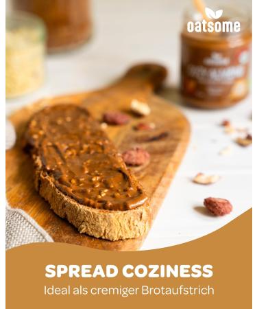 Oatsome 6 Set Cozy Almond - Vegan Feelgood Spread | 100% Natural No Sugar No Palm Oil | Creamy Breakfast Snack | 6x190g - Buy Online on GoSupps.com
