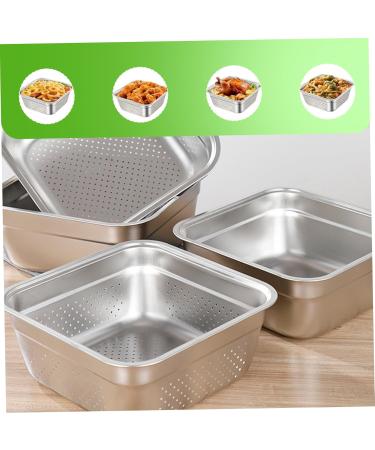 Wash Basin Dish Tub for Kitchen Sink Large Capacity Stainless Steel Basin with Rolled & Wide Edge Stackable Washing Basket for Fruit Kitchen No Drain Hole - Buy Online on GoSupps.com