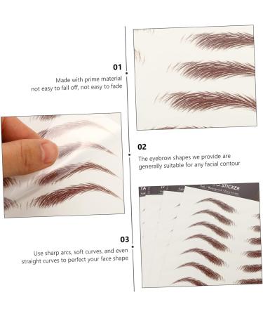 OHPHCALL 12 Sheets Brow Stickers False Eyebrows Cosmetics Temporary Eyebrows Makeup Stickers 21x14.8cmx3pcs Brownx3pcs - Buy Online on GoSupps.com