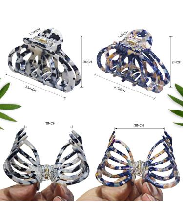 ACCGLORY Bohemian Tortoise Shell Hair Clips - Strong Hold Grip for Thick & Thin Hair - Premium Large & Medium Claw Clips for Women - Stylish Boho Hair Accessories - Buy Online on GoSupps.com