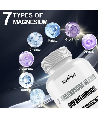 Magnesium Glycinate Supplement with Vitamin B6 & Manganese Citrate 7 Type Magnesium Complex - Support Restful Sleep Muscle Relaxation Heart Health and Metabolism* | 90 Capsules - Buy Online on GoSupps.com