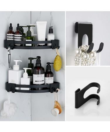 Naapesi Stainless Steel 2-Piece Razor Holder - Waterproof Self-Adhesive Hooks for Bathroom & Kitchen - No Drilling Required (Black) - Buy Online on GoSupps.com
