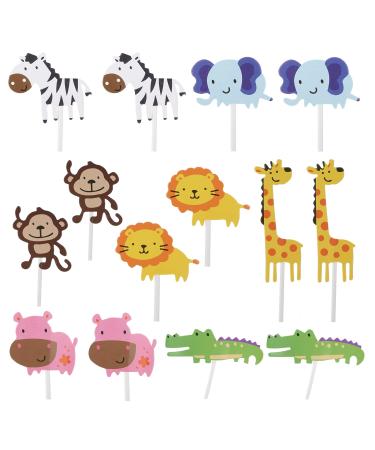 cyrank 14Pcs Farm Cupcake Topper Farm Animal Theme Cupcake Topper Cake Picks Decoration Cake Topper Party Decorations for Kids Birthday Baby Shower