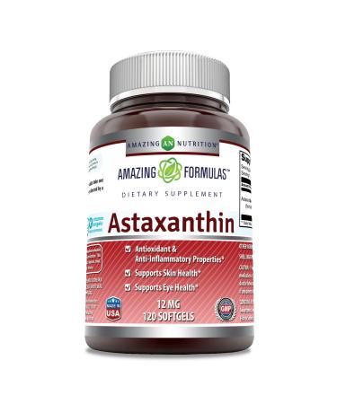 Amazing Formulas Astaxanthin Dietary Supplement 12Mg 120 Softgels (Non-GMO,Gluten Free) - Promotes Healthy Skin & Eyes - Powerful Antioxidant - Anti-Inflammatory Properties*