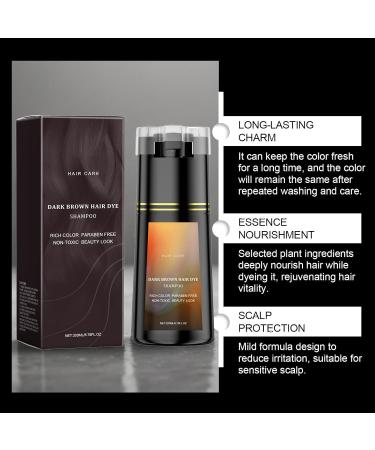  Wootapson Light Brown Hair Dye Shampoo Instant Hair Dye Shampoo Lasting Color Natural Softness Creates Perfect Colour Suitable for All Hair Types for Men and Women - 200ml - Buy Online on GoSupps.com