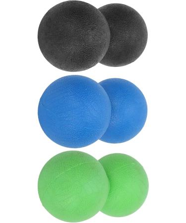 Verdant Touch Fitness Fascia Ball Set - Portable TPR Yoga Massage Balls for Muscle Relaxation | Black Green Blue - Buy Online on GoSupps.com