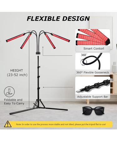 Shyineyou Red Light Lamp 180LEDs 660&850 Infrared Light Lamp with Stand(15"-60") Deep Red Light Lamp for Home/Office Use - Buy Online on GoSupps.com