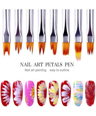 24-Piece Colour Paint Pen Set Pink Petal Pen Nail Brush Short Nail Brush - Buy Online on GoSupps.com