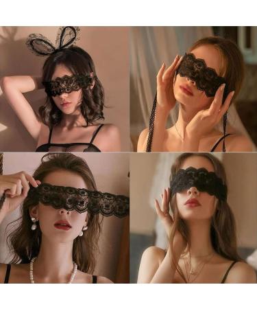 MFMYEE Lace Eye Mask | Blackout Mesh Sleeping Mask for Women | Halloween Cosplay & Costume Party Accessory - Buy Online on GoSupps.com