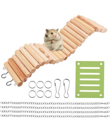 Rat Ladder Bridge Wooden Hamster Climbing Ladder and Swing Small Animal Bendable Fence Climbing Stair Toy Cage Accessories for Bird Parrot Hamsters Chipmunks - Buy Online on GoSupps.com