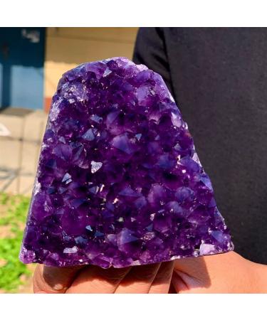 Natural Crystal Rough Amethyst Rough Stone 200-1200g Natural Amethyst cave Quartz Cluster Crystal (Size : 600-700g)