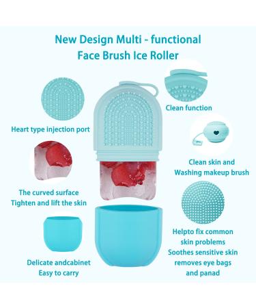 SYMFLOOR Ice Roller for Face & Eye - Beauty Facial Ice Roller for Puffiness Relief & Skin Care - Blue Brush Included - Buy Online on GoSupps.com