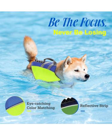 Pawaboo Dog Life Jacket - Adjustable Buoyant Swim Vest with Reflective Rescue Handle | Medium Light Yellow - Buy Online on GoSupps.com