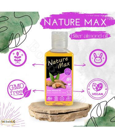 Buy Nature Max Bitter Almond Oil 2.7 oz - Pure Cold Pressed Oil for Hair & Skin Care | Premium Natural Skincare Solution - Fast International Shipping - Buy Online on GoSupps.com