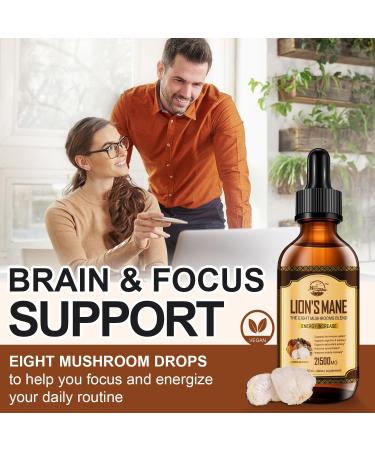 Lions Mane Supplement Liquid Mushroom Extract Drops 8 Mushrooms Complex for Cognitive Support and Immunity Boost Up to 2 Month Supply Mushroom Supplement with Lion's Mane Cordyceps Reishi 2 Fl Oz (Pack of 1) - Buy Online on GoSupps.com