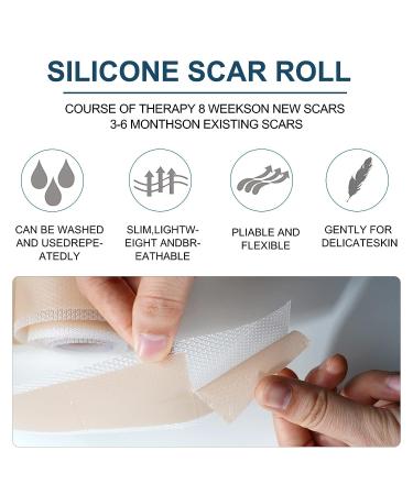 Medical Grade Silicone Scar Sheets - 1.6 x 120 Inch - For Old & New Scars - Safe & Painless Scar Removal - Face, Body, Surgery, C-Section, Keloid, Burn - 7 Months Supply - Buy Online on GoSupps.com
