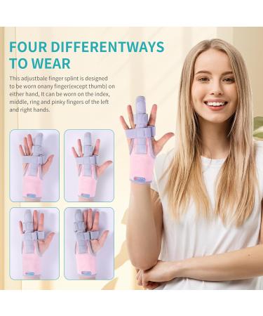 Adjustable Finger Splint Brace for Trigger Finger | Support for Index Middle Ring & Pinky | Left or Right Hand - Pink - Buy Online on GoSupps.com