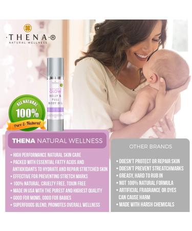 Mother's Glow Organic Belly Oil for Pregnancy - Prevent Stretch Marks & Dry Skin | Best Natural Maternity Care Moisturizer for Expecting Moms - Buy Online on GoSupps.com