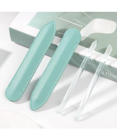 Glass Cuticle Pusher Set with Leather Case - Dual-Ended Fingernail Care Tool for Precision Cuticle Removal and Manicures - Buy Online on GoSupps.com