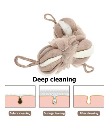 FRCOLOR Baby Loofah Bath Sponge - Set of 4 Long Flower Bath Balls | Foaming Body Scrubber for Men & Women | Ideal for Skin Care and Relaxation - Buy Online on GoSupps.com