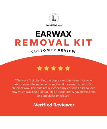Lucid Wellness Ear Wax Removal Kit - 6.5% Urea Hydrogen Peroxide Drops - Ear Cleaner Foaming Formula for Adults - Bulb Syringe Tool Included - Buy Online on GoSupps.com