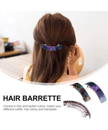 Lurrose 3-Piece Automatic Tortoise Hair Clip Set | Vintage French Design Cellulose Acetate Clips for Women & Girls | Perfect for Daily Outfits - Buy Online on GoSupps.com