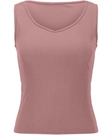 Shop Bijerou Women's V-Neck Sleeveless Racerback Top - Slim Fit Summer Fashion in Blue & Ros Gold XS Available - International Shipping - Buy Online on GoSupps.com