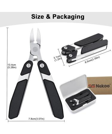 SG Nekoo Foldable Ingrown Toenail Clippers for Thick Toenail Heavy Duty Sturdy Toe Nail Clippers Portable Ultra Sharp Stainless Steel Cutter Trimmer for Men Seniors Black - Buy Online on GoSupps.com