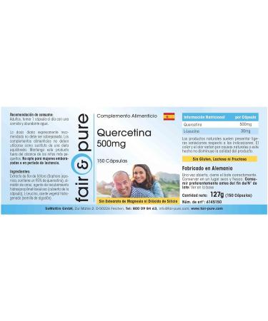 Fair & Pure Quercetin 500mg Vegan Capsules - 150 Count - Buy Online on GoSupps.com