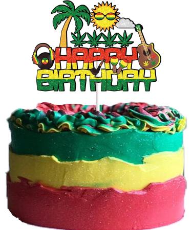 Weed Cake Topper for Adult Birthday Have a Dope Leaves 420 Theme Party Supplies Glitter Peace Love Reggae Music Hippie 70s 60s Cake Decorations - Buy Online on GoSupps.com