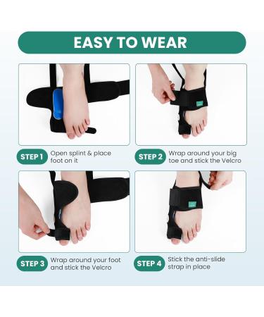 Welnove Bunion Corrector for Women & Men - Adjustable Bunion Splint Brace & Toe Straightener with Soft Gel Pads for Pain Relief - Non-Slip Strap - Ideal for Big Toe Comfort - Buy Online on GoSupps.com
