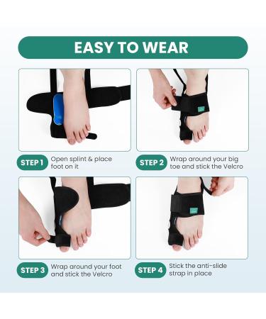 Welnove Bunion Corrector | Orthopedic Splint & Big Toe Separator for Pain Relief | Day & Night Support (2 Count - Buy Online on GoSupps.com