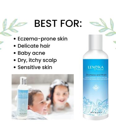 LEMYKA Gentle Shampoo for Kids - Natural Body Wash for Eczema-Prone Skin - Soothing Bath for Babies with Dry and Sensitive Skin - Buy Online on GoSupps.com