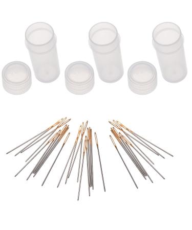Dimovock 30pcs Golden Color Eye Cross Stitch/ Embroidery Hand Needles Size 24 (Medium)