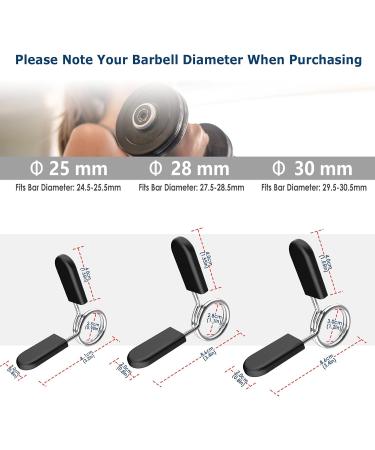 Simpeak 6-Piece Barbell Spring Clamps Set | 25/28/30mm Locking Dumbbell Clamps for Gymnastics & Weightlifting | Durable Ratchet Design - Buy Online on GoSupps.com
