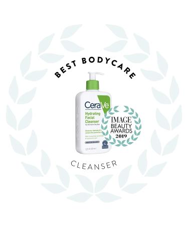 CeraVe Hydrating Facial Cleanser 12 fl oz - Gentle Moisturizing Cleanser for All Skin Types - Buy Online on GoSupps.com