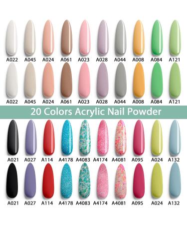 Besnel 20 Colors Acrylic Nail Powder Set - Professional Polymer for Nail Extension & Art - French Nails, No Lamp Needed - Buy Online on GoSupps.com
