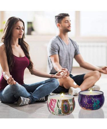 Forest Scented Soy Aromatherapy Candles Set - Stress Relief, Relaxing Aroma for Home, Bath, Yoga - 6 Travel Tins (Bohemian Collection) - Buy Online on GoSupps.com
