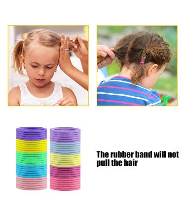 Hanyoushengvance 200pc Multicolor Elastic Hair Ties - 2mm Hair Bands for Ponytails - Buy Online on GoSupps.com